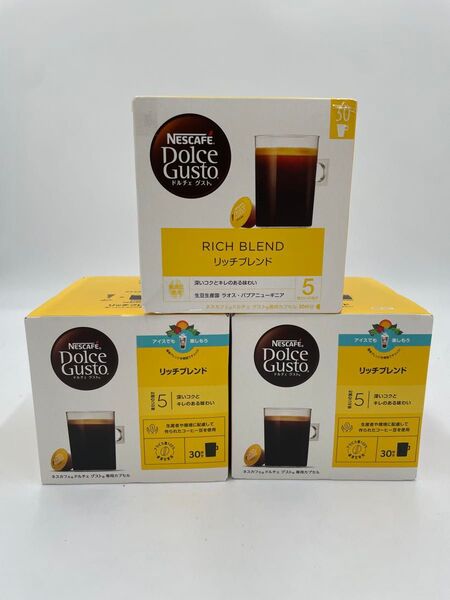 30P×3箱 ネスカフェ ドルチェ グスト 専用カプセル リッチブレンド,レギュラーコーヒー,ブラックコーヒー,ポッド