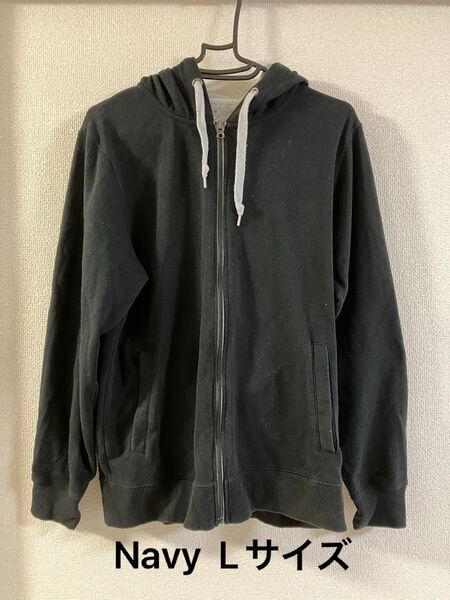 Navy ネイビー ジップアップパーカー