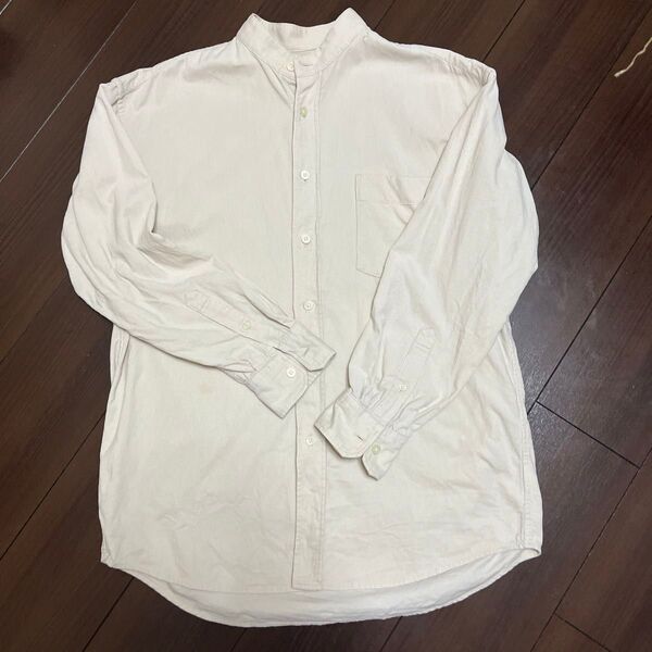ユニクロU コーデュロイワイドフィットスタンドカラーシャツ ベージュ M