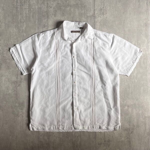 【00s used】レーヨンシャツ キューバシャツ 無地 vintage 古着
