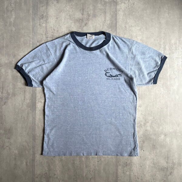 【70s capital】リンガーT 霜降り 短丈 シングルステッチ 古着 vintage