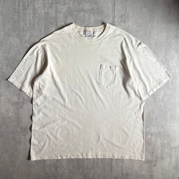 【90s vintage】Tシャツ ポケットT usa製 無地 短丈 ボックスシルエット シングルステッチ 古着