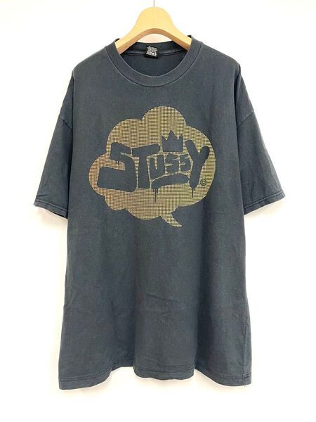 OLD STUSSY オールド ステューシー LOGO TEE ロゴ Tシャツ XL メキシコ製 MEXICO ブラック