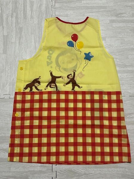 丸眞 おさるのジョージ エプロン レディース 保育士 こんにちはジョージ キャラクター 保育園 幼稚園