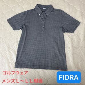 【ゴルフウェア】フィドラ メンズ ギンガムチェックポロシャツ XLサイズ