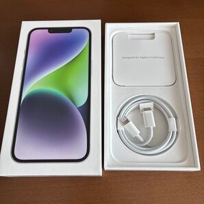【空箱】Apple iPhone 14 ミッドナイト/ライトニング充電ケーブル