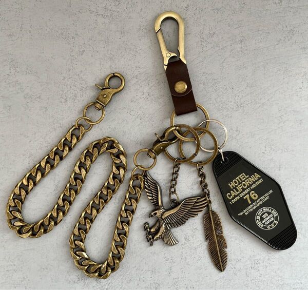 ウォレットチェーン キーホルダー アメカジ ストリート ゴールド ヴィンテージ