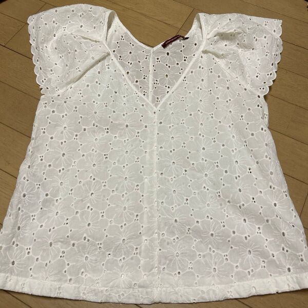 ユニクロ UNIQLO コトニエ COMPTOIR DES COTONNIERS レース カットソー Mサイズ フレンチスリーブ