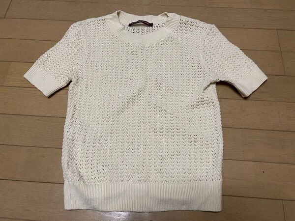 ユニクロ UNIQLO コトニエ COMPTOIR DES COTONNIERS 半袖ニット オフホワイト Mサイズ