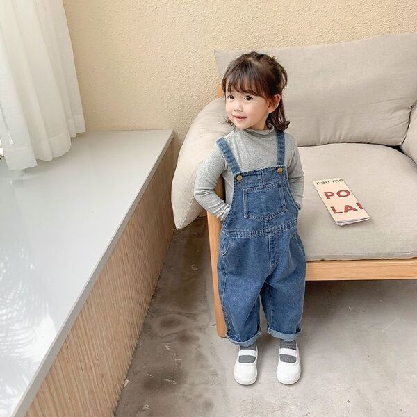 サロペット 90 デニム オーバーオール ゆったり 子供服 女の子 男の子