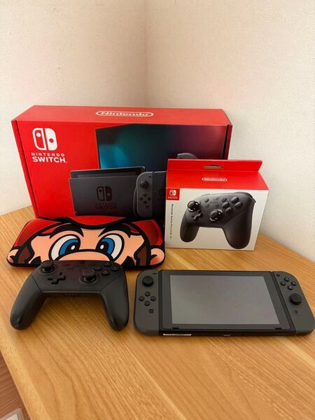 【美品・ワンオーナー】 お得 セット Switch 本体 Proコントローラー ポーチ セット 外箱 同梱品 すべて あり