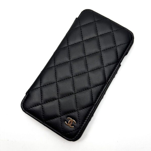 ★極美品★CHANEL シャネル iPhoneケース iPhone7+ マテラッセ ココ金具 ブラック シリアルシール有