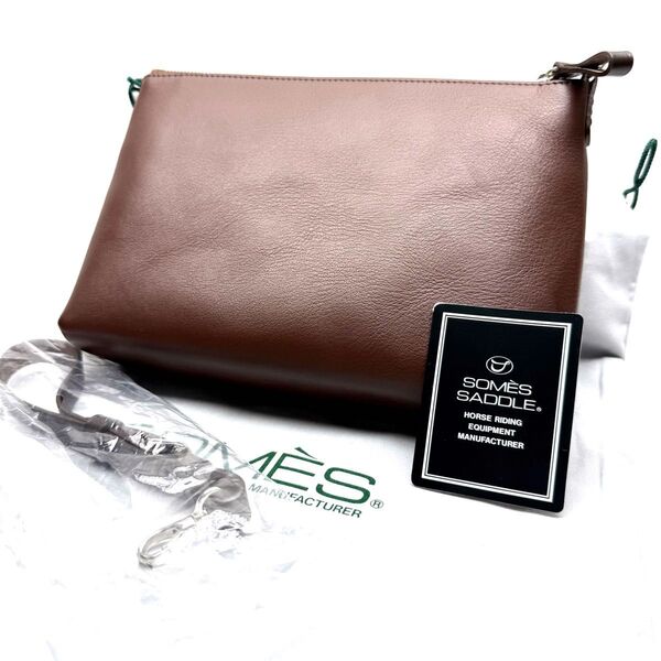 ★未使用品★SOMES SADDLE ソメス サドル クラッチ バッグ ジェラード ブラウン GE-05