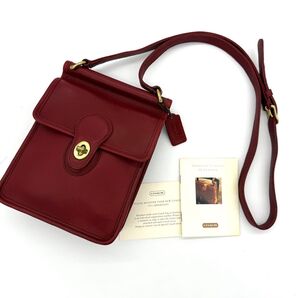 ★激レア!★Vintage COACH WILLIS BAG RED USA製 オールドコーチ ウィリスバッグ ショルダーバッグ