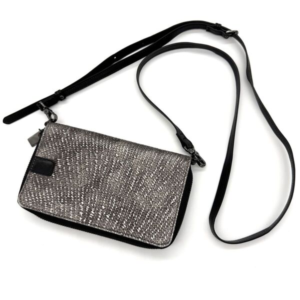 ★極美品★HIROKO HAYASHI ヒロコハヤシ スマホショルダー ウォレット ダマスコ シルバー