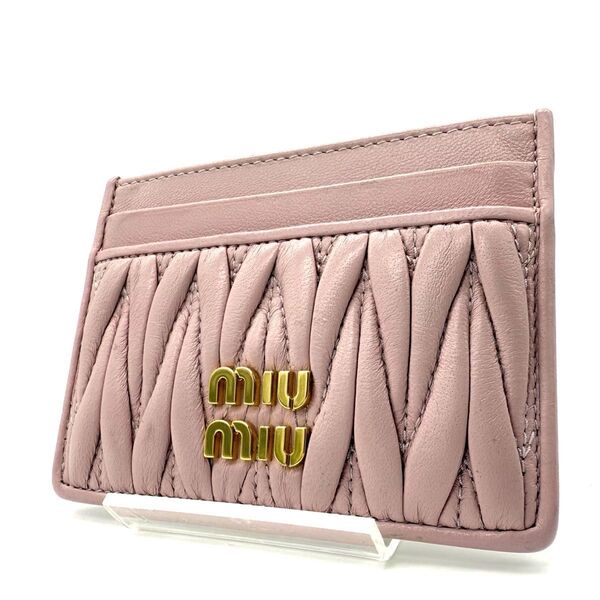 ★現行・極美品★miumiu ミュウミュウ マテラッセ カードケース RFID搭載 ピンク フラグメントケース