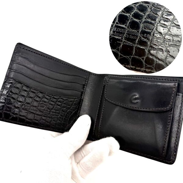 ★入手困難・極美品★WILD SWANS ワイルドスワンズ 2つ折り財布 HENRY ヘンリー クロコダイル サドルプルアップ