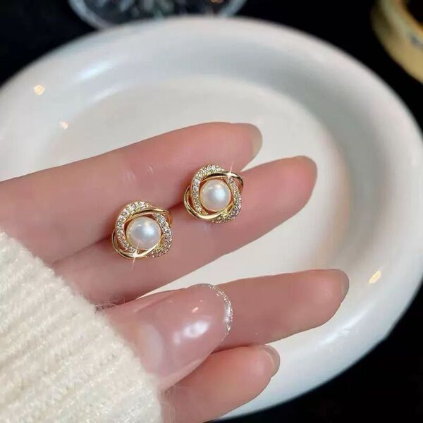 S925 ポストパール ピアス エレガント きらきら 華やか 可愛い おしゃれ 日常通勤 結婚式 発表会 シンプル