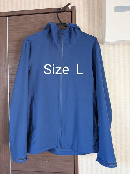 ブロックテックパーカー ブルー L ユニクロ UNIQLO