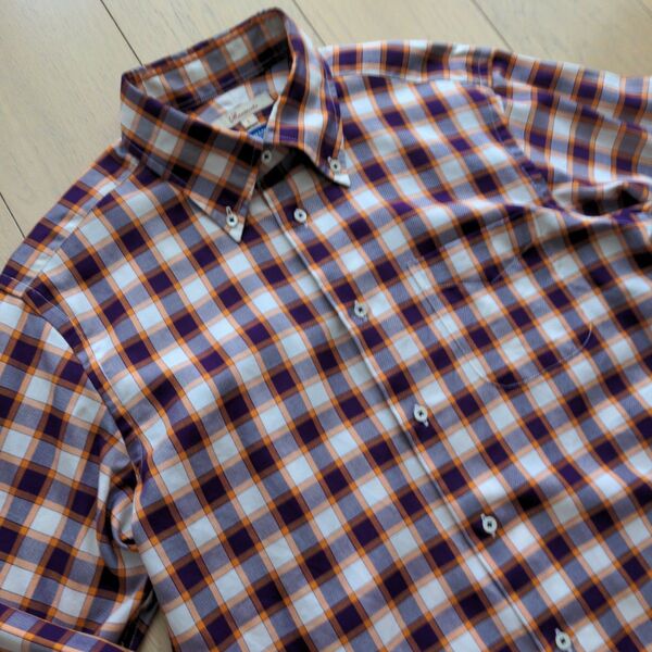 レア BARACUTA×E.M.HAMMERLE ボタンダウン コットンチェックシャツ JapanMade ドレスシャツ