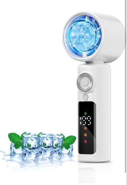 手持ち扇風機 ハンディファン 冷却プレート【2025強力送風・長時間稼働・瞬間冷却-19℃】 携帯扇風機 充電式 20dB静音