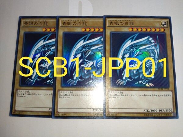 遊戯王 青眼の白龍 ウルトラ 3枚セット SCB1-JPP01 UR