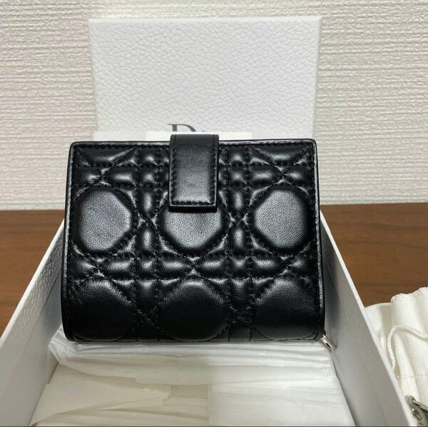 Dior 三つ折り財布 ブラック レディース