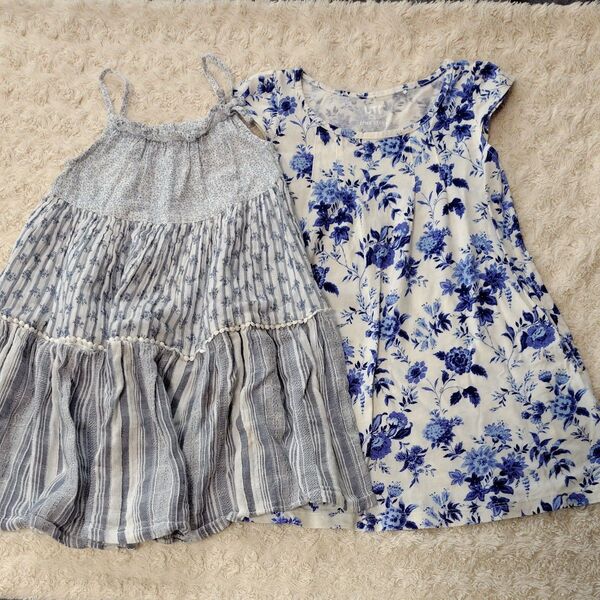 女の子100サイズワンピース 2枚セット 夏服