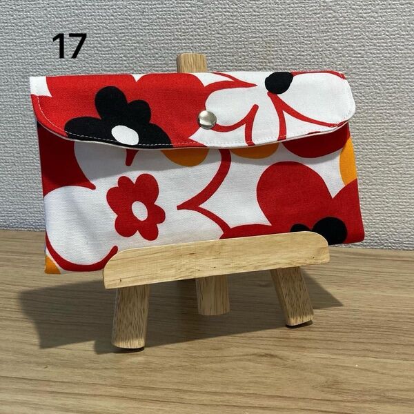 ハンドメイド 通帳ケース ビタミンカラー 花柄 マルチポーチ