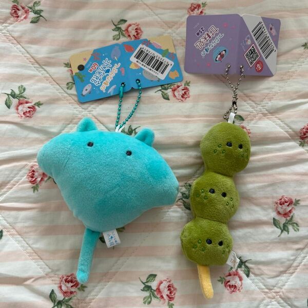 新品 つぶらな瞳の水族館 エイ 甘味処 だんご 2点セット マスコット ぶらさげぬいぐるみ ぬいぐるみ