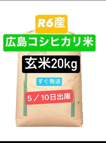 R6年広島コシヒカリ米玄米20kg