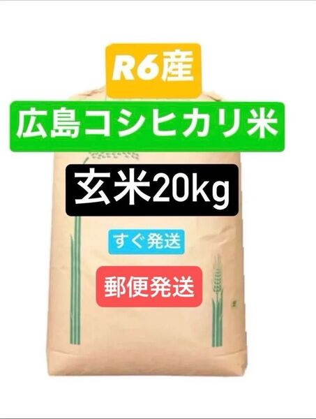 お米 玄米 20kg 広島コシヒカリ