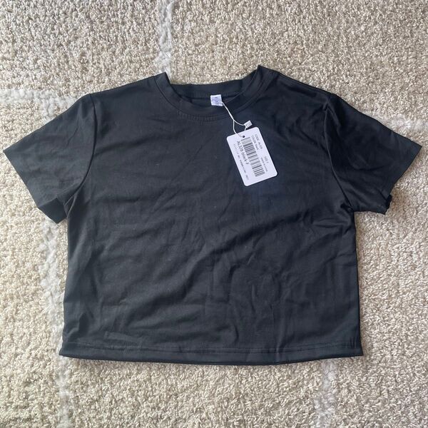 【タグ付き未使用】クロップドTシャツ ブラック
