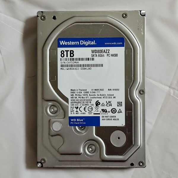 Western Digital WD80EAZZ 3.5インチ内蔵HDD 8TB WD Blueシリーズ