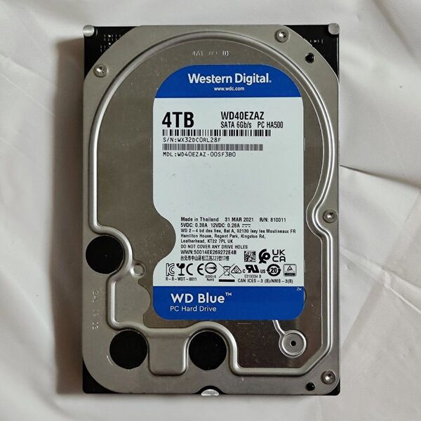 Western Digital WD40EZAZ 3.5インチ内蔵HDD 4TB WD Blueシリーズ