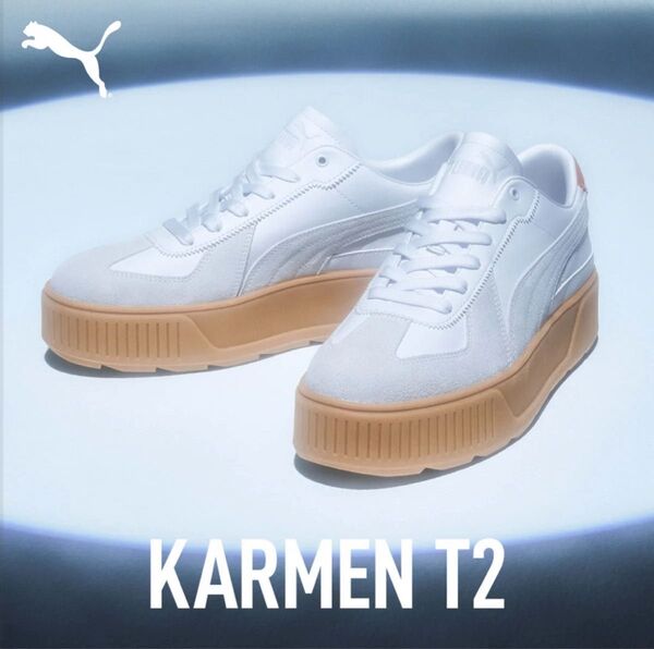 PUMA プーマ KARMEN T2 厚底スニーカー レディーススニーカー ホワイト 24.0cm