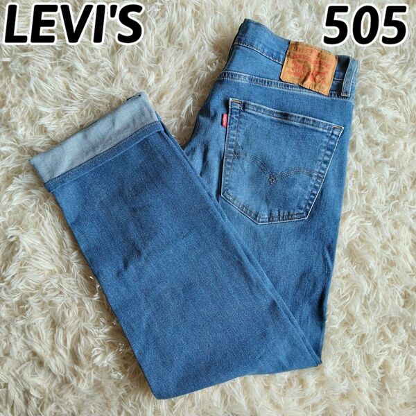美品 LEVI’S リーバイス 505 デニム パフォーマンス ブルー ジーンズ パンツ メンズ W30 アメカジ アメリカ古着