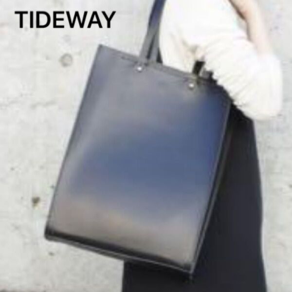 【極美品】TIDEWAY|NUME TATE TOTE LARGE ヌメ革 ブラック タイドウェイ トートバック A4収納可