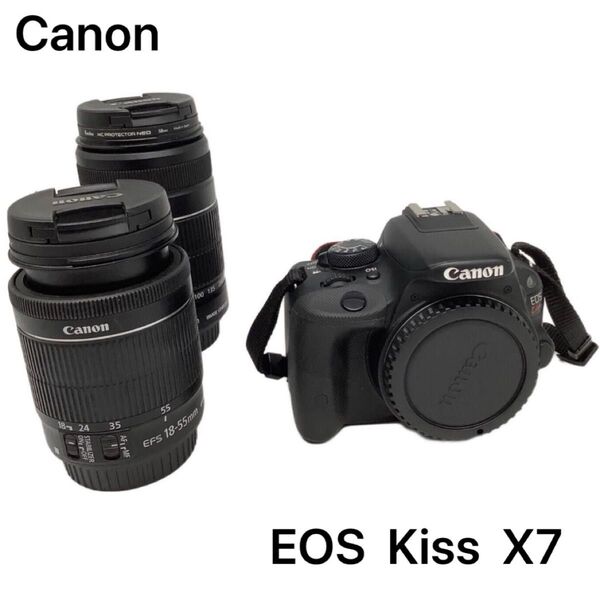 【即日発送】Canon EOS kiss X7 ダブルズームキット デジタル一眼レフカメラ 美品 キャノン 超定番