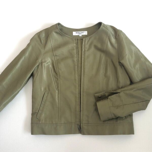 【ファッションクーポン→1700円】NATURAL BEAUTY BASIC】 ノーカラージャケット 羽織り 春 ジャケット