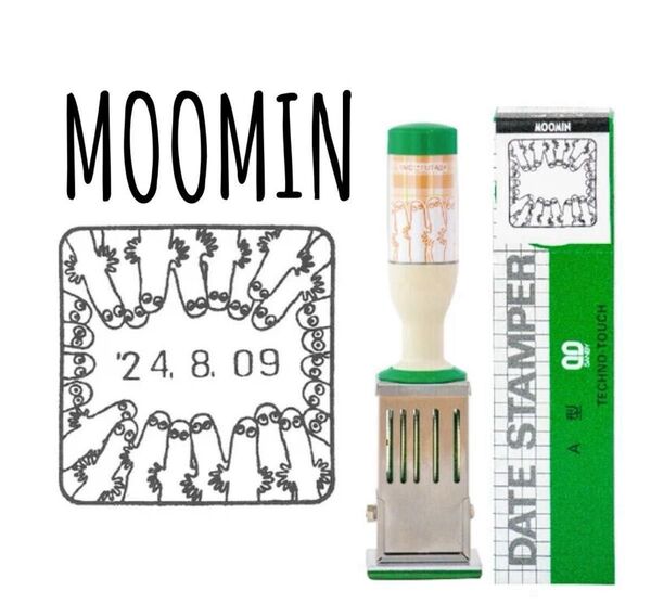 MOOMIN スタンプ ハンコ ムーミン 日付印 ニョロニョロ 新品 大きいサイズ