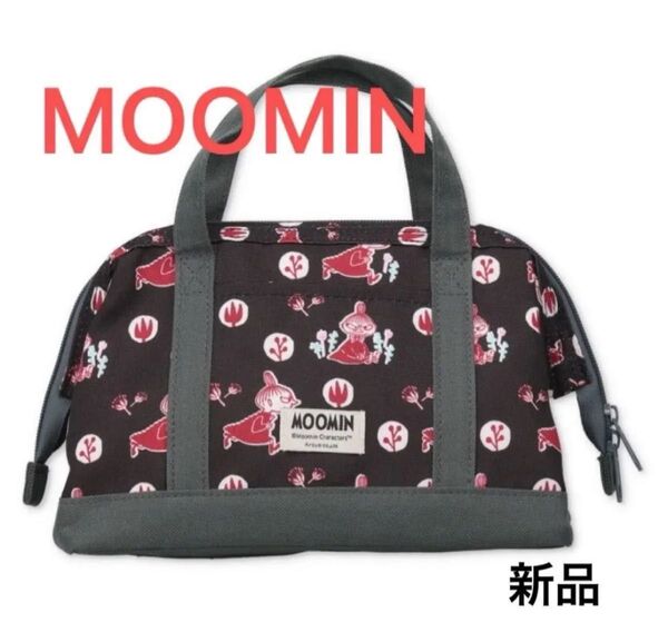 黒 ムーミン ワイヤー保冷 ランチバッグ リトルミイ ランチトート お弁当バック MOOMIN ミィ 新品 保冷 ブラック