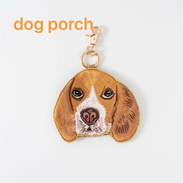 ドッグ刺繍キーポーチ キーケース ミニポーチ 犬 ドック dog コインケース 新品