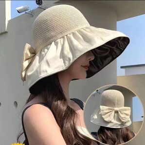 麦わら帽子 ハット 帽子 日焼け対策 UVカット つば広 黒 ブラック ベージュ リボン 可愛い おしゃれ 夏用 春夏 紐付き