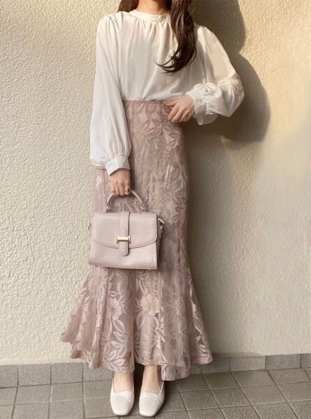 【GRL】花柄レースマーメイドスカート
