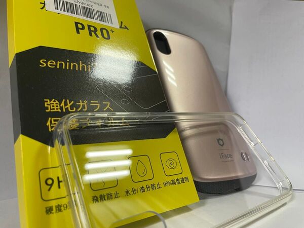【セット販売】iPhone X用強化ガラスフィルム iFaceスマホケース、透明スマホケース