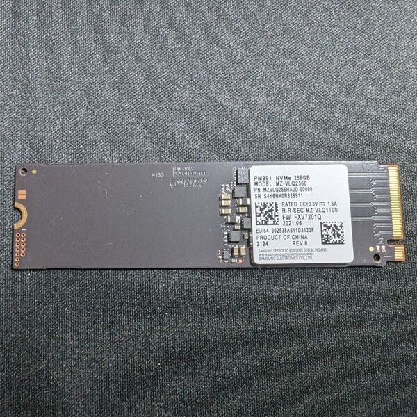 【838時間】【716回】SAMSUNG PM991 NVMe SSD 256GB MZ-VLQ2560 正常