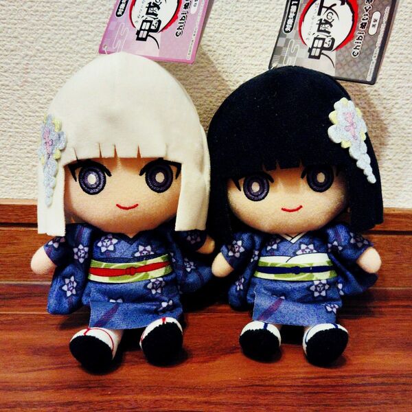 鬼滅の刃 chibiぬいぐるみ 白髪 黒髪 2種セット ちびぬい