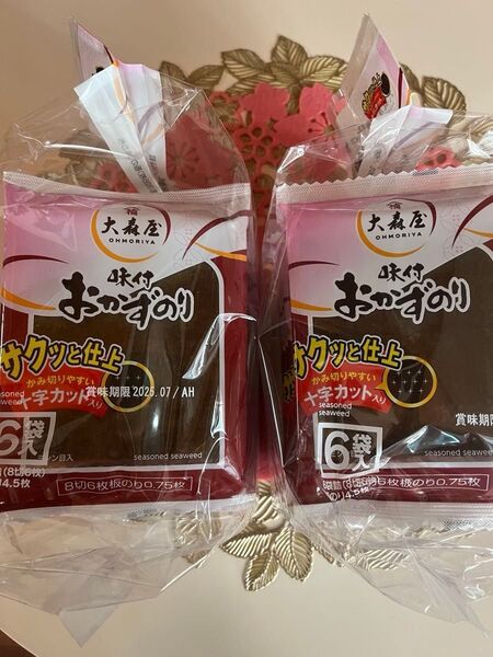 大森屋 味付おかずのり 8切6枚×6袋 サクッと仕上 十字カット