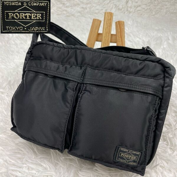 超極美品 廃盤美品 PORTER ポーター タンカー ボディバッグ ショルダーバッグ 黒 吉田カバン ナイロン TANKER